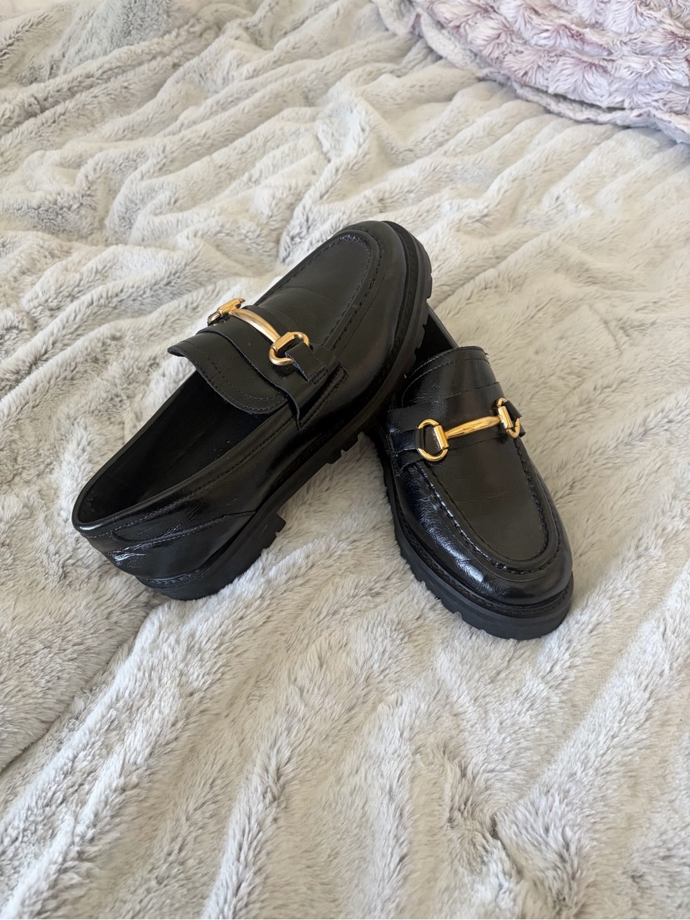 Steve Madden Mister Loafer Gold Hardware Chunky Platform Slip On Loafer Shoes